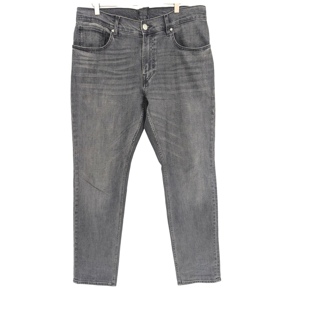 Hudson Blake Slim Straight Jeans Mens 36x34 Black Altered Faded Denim Streetwear